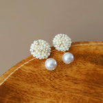 Mariota Drop Earrings in Milk White Side