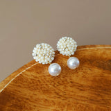 Mariota Drop Earrings in Milk White Side