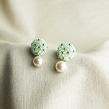 Mariota Drop Earrings in Mint Green Front 2