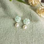 Mariota Drop Earrings in Mint Green Front