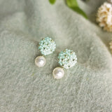 Mariota Drop Earrings in Mint Green Side