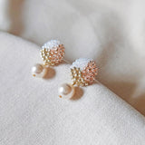 Mariota Trio Earrings in Champagne Pink Side 1