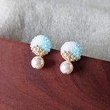 Mariota Trio Earrings in Blue Display Front