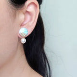 Mariota Trio Earrings in Blue Model