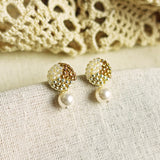 Mariota Trio Earrings in Caramel Brown Side