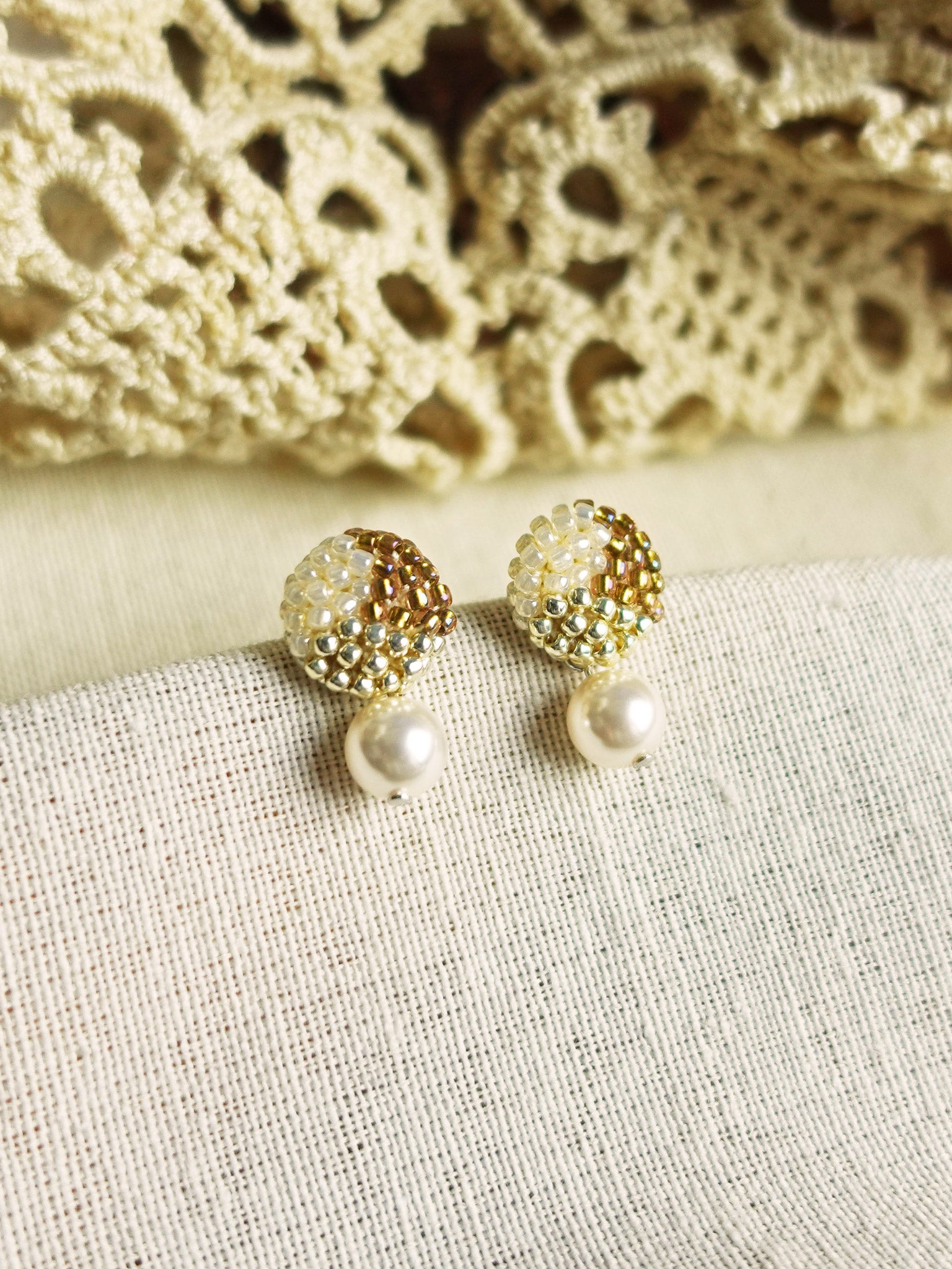 Mariota Trio Earrings in Caramel Brown Side