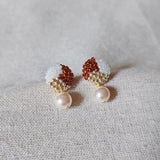 Mariota Trio Earrings in Dark Amber Left