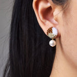 Mariota Trio Earrings in Dark Amber Model