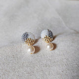 Mariota Trio Earrings in Grey Side
