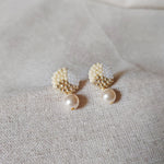 Mariota Trio Earrings in Milk White Side