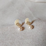 Mariota Trio Earrings in Milk White Side