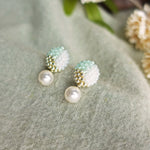 Mariota Trio Earrings in Mint Green Close