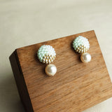 Mariota Trio Earrings in Mint Green Display 2