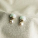 Mariota Trio Earrings in Mint Green Front 2