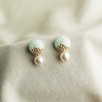 Mariota Trio Earrings in Mint Green Front 3