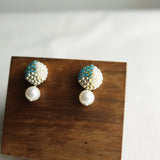 Mariota Trio Earrings in Ocean Green Display Right