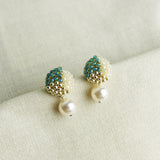 Mariota Trio Earrings in Ocean Green Left