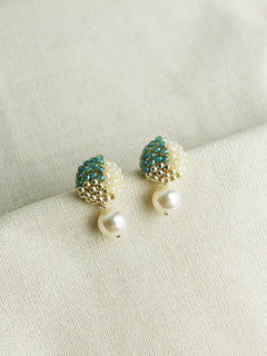 Mariota Trio Earrings in Ocean Green Left
