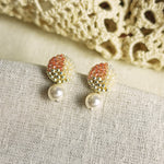 Mariota Trio Earrings in Strawberry Red Front 2