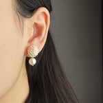 Mariota Trio Earrings in Strawberry Red Model