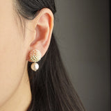 Mariota Trio Earrings in Strawberry Red Model