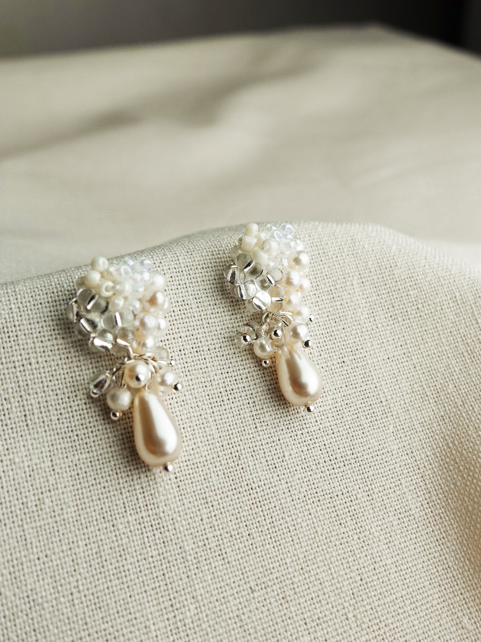 Marshmallow Ariel Purfle Earrings Right