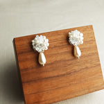 Marshmallow Ariel Teardrop Mariota Earrings Display Front
