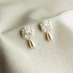 Marshmallow Ariel Teardrop Mariota Earrings Left