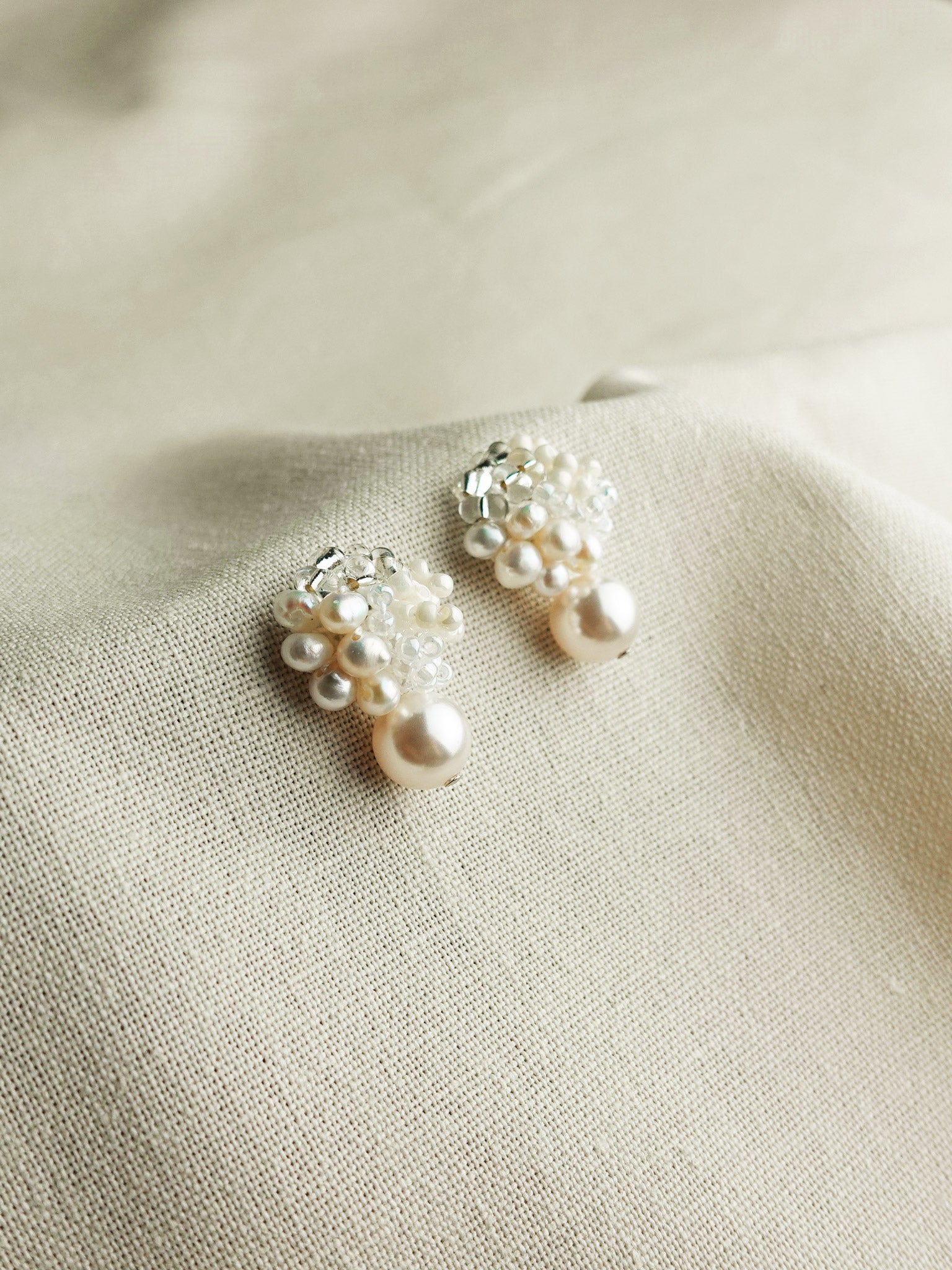 Marshmallow Mariota Drop Earrings Left