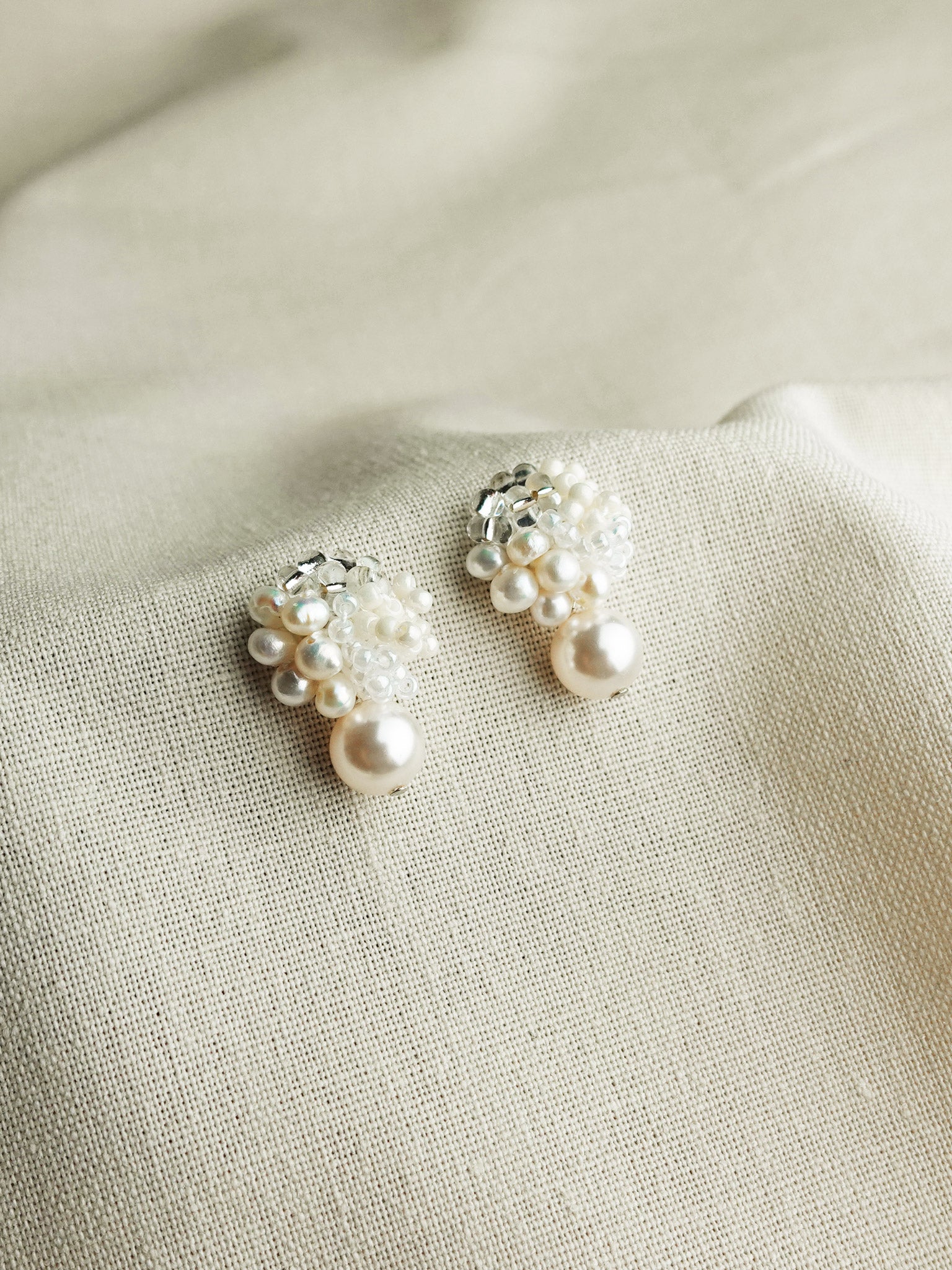 Marshmallow Mariota Drop Earrings Right