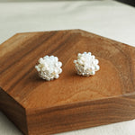 Marshmallow Stud Earrings Display Left
