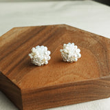 Marshmallow Stud Earrings Display Left