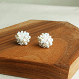 Marshmallow Stud Earrings Display Right