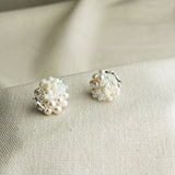 Marshmallow Stud Earrings Left