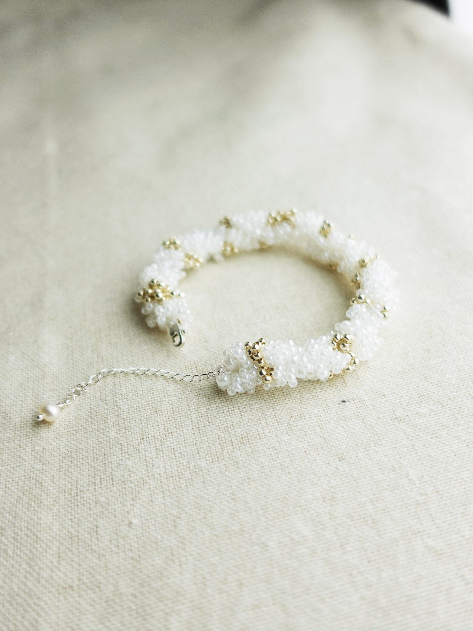 Meadow Star Dust Bracelet in White Clasp Right