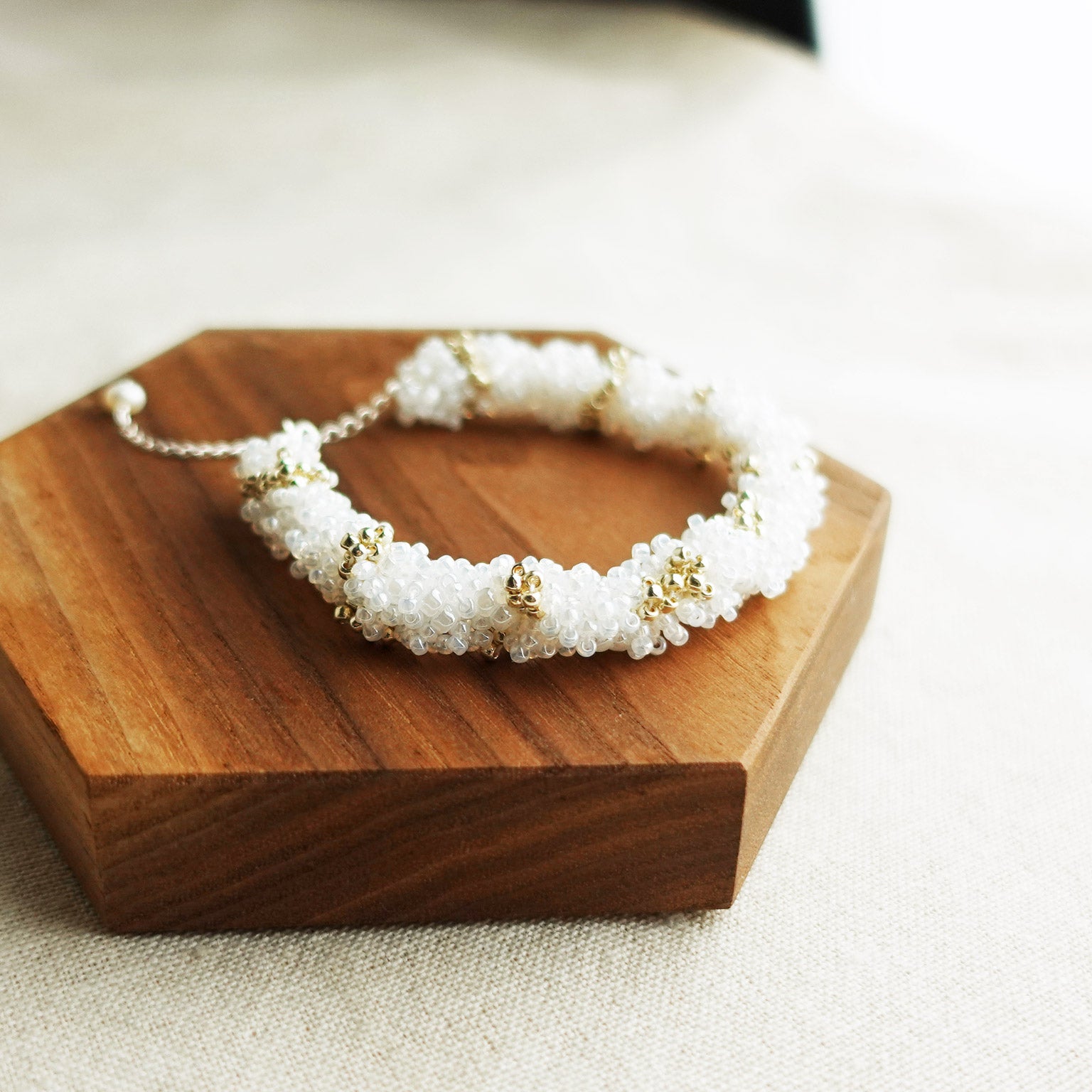 Meadow Star Dust Bracelet in White Display Left