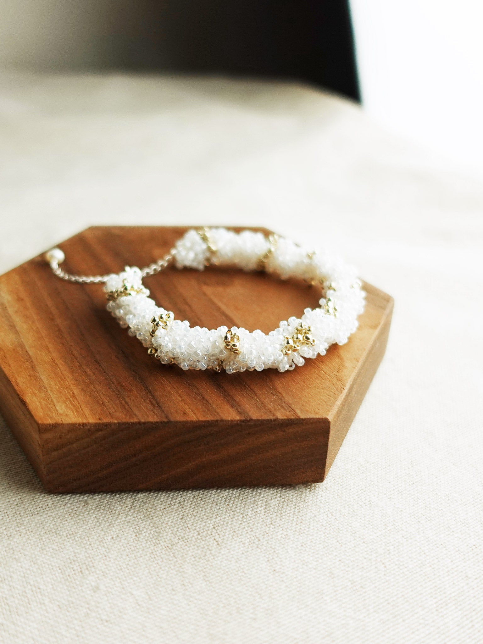 Meadow Star Dust Bracelet in White Display Left