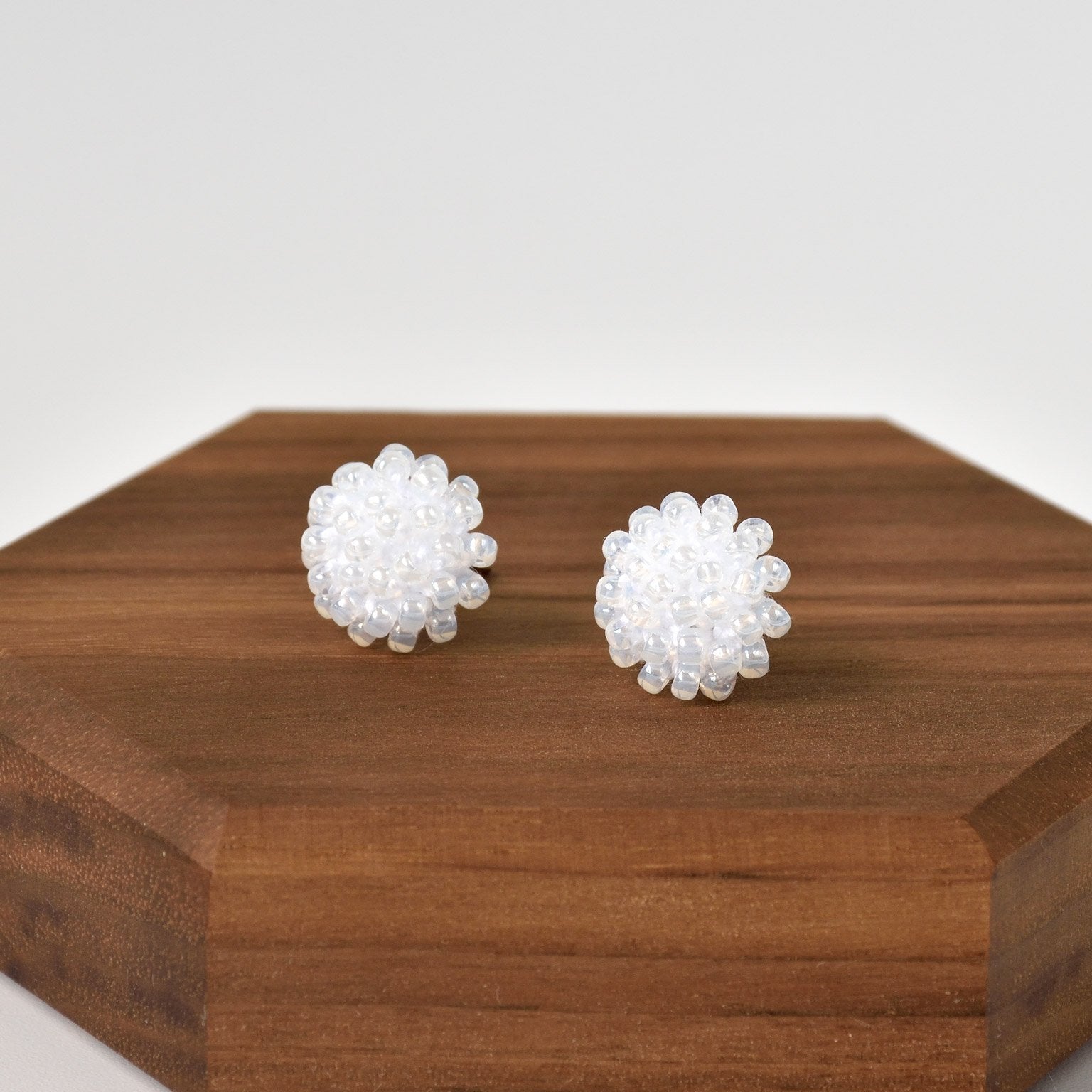 Prelude Petite Studs in White Display