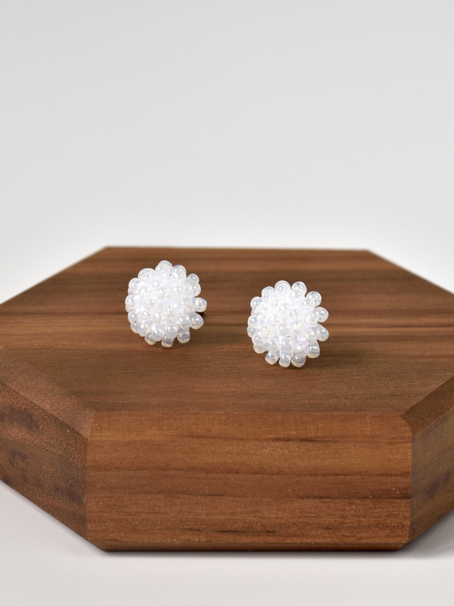 Prelude Petite Studs in White Display