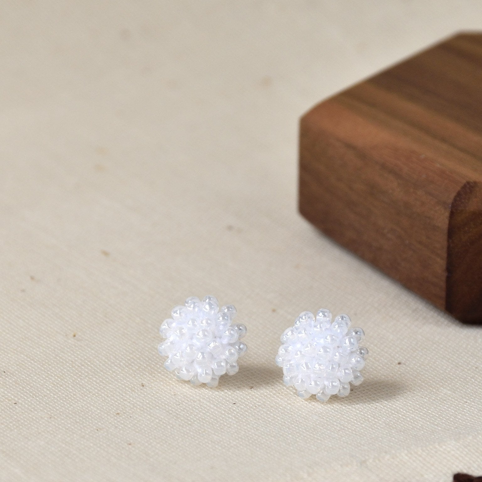 Prelude Petite Studs in White Front