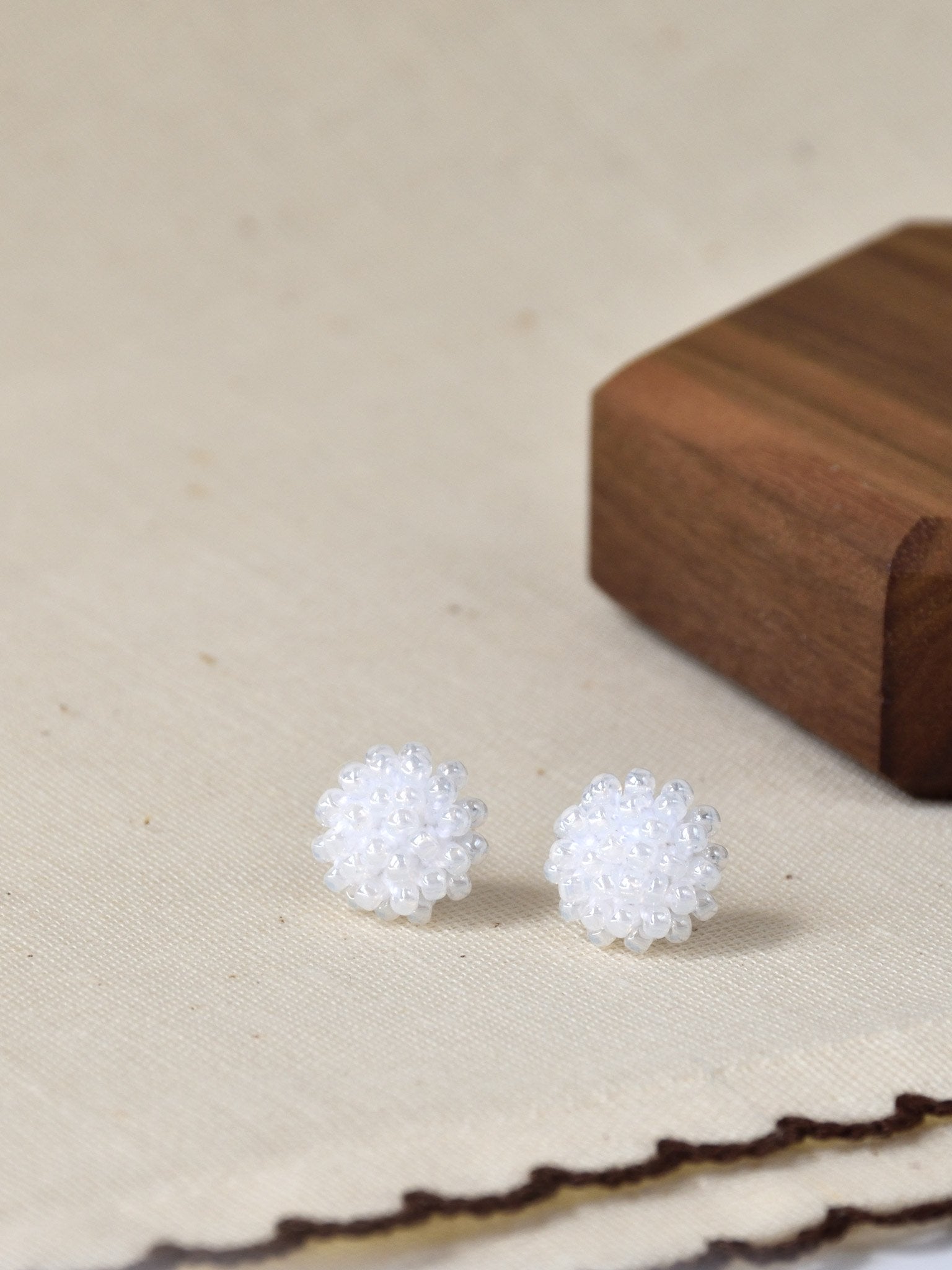 Prelude Petite Studs in White Front