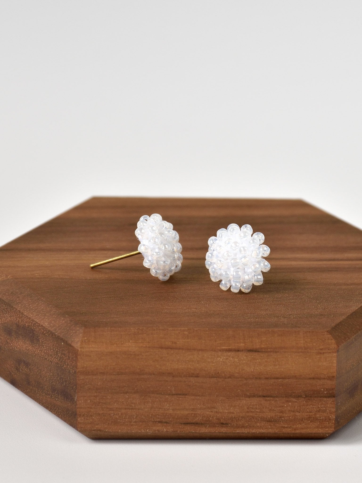 Prelude Petite Studs in White Right