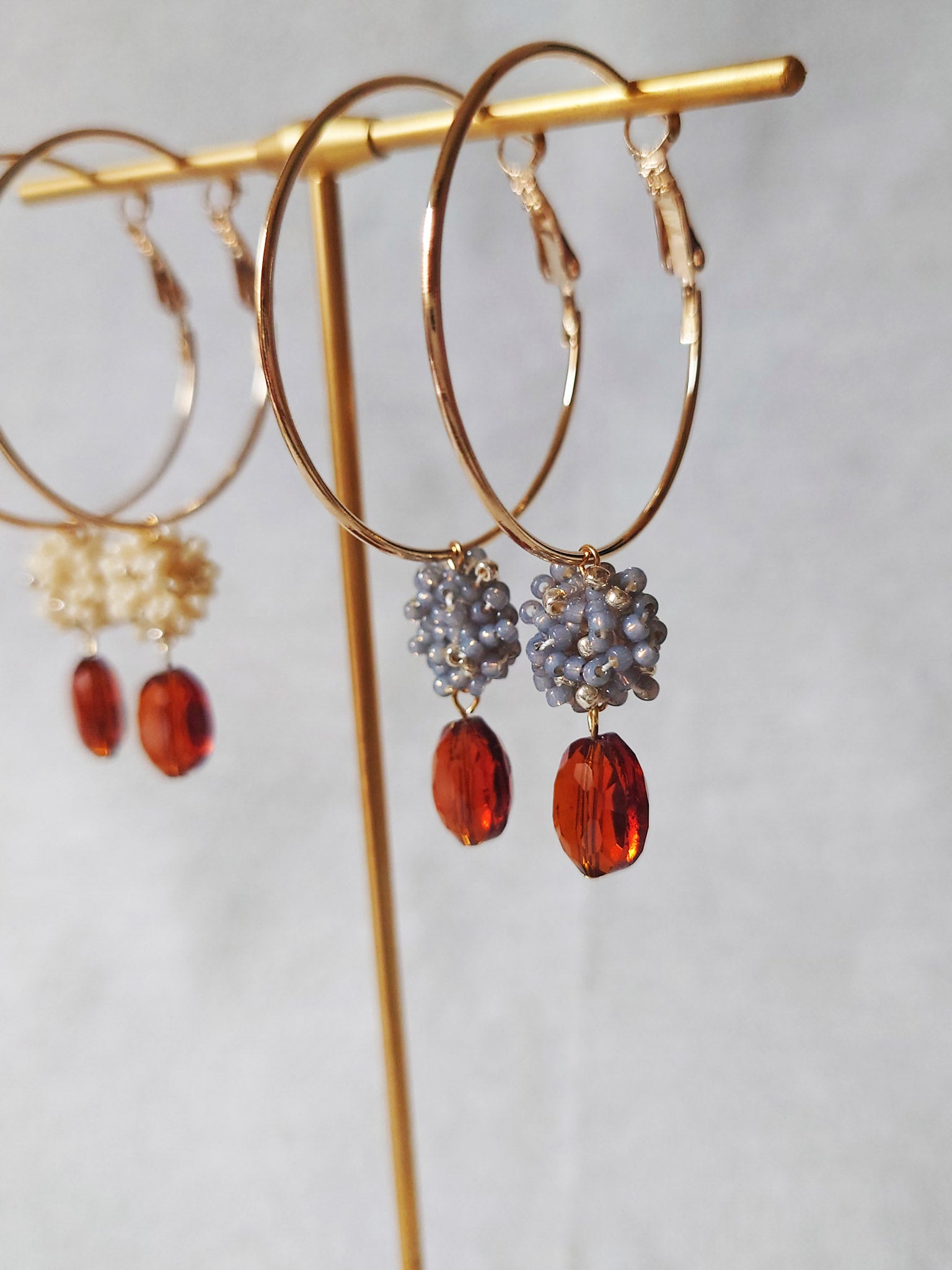 Penelope Ariel Hoop Earrings in Grey Group