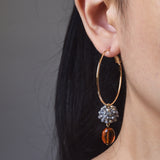 Penelope Ariel Hoop Earrings in Grey Model