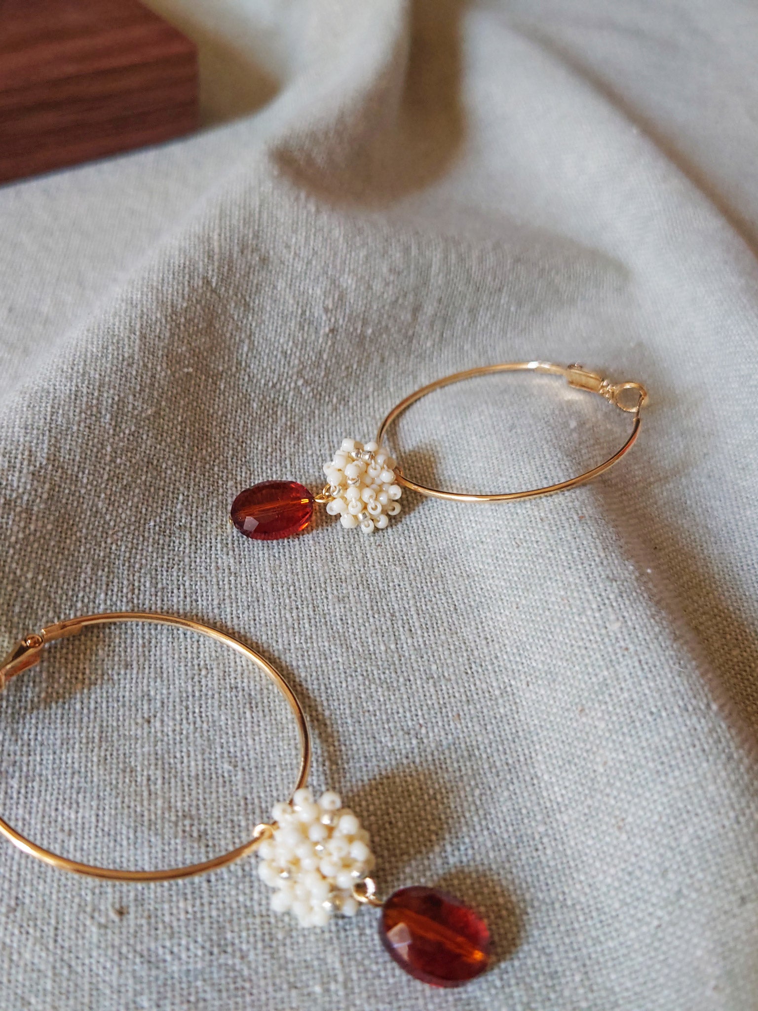 Penelope Ariel Hoop Earrings in Milk White Side 2