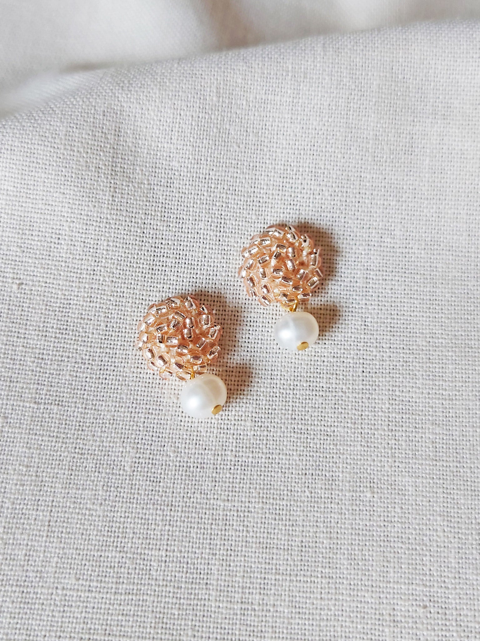 Phoebe Earrings in Champagne Pink Bottom