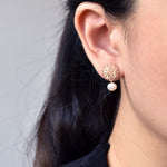 Phoebe Earrings in Champagne Pink Model
