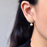 Phoebe Earrings in Champagne Pink Model