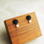 Phoebe Earrings in Black Display Left