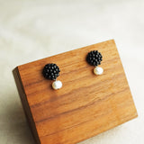 Phoebe Earrings in Black Display Left